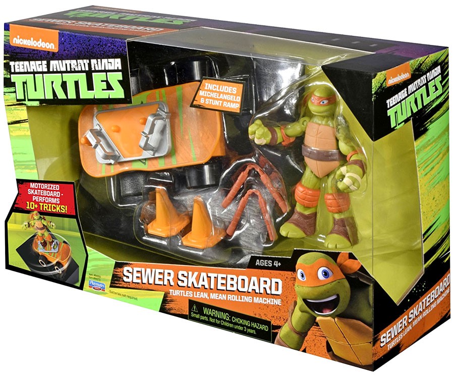 Teenage Mutant Ninja Turtles Nickelodeon Sewer Skateboard Action Figure ...