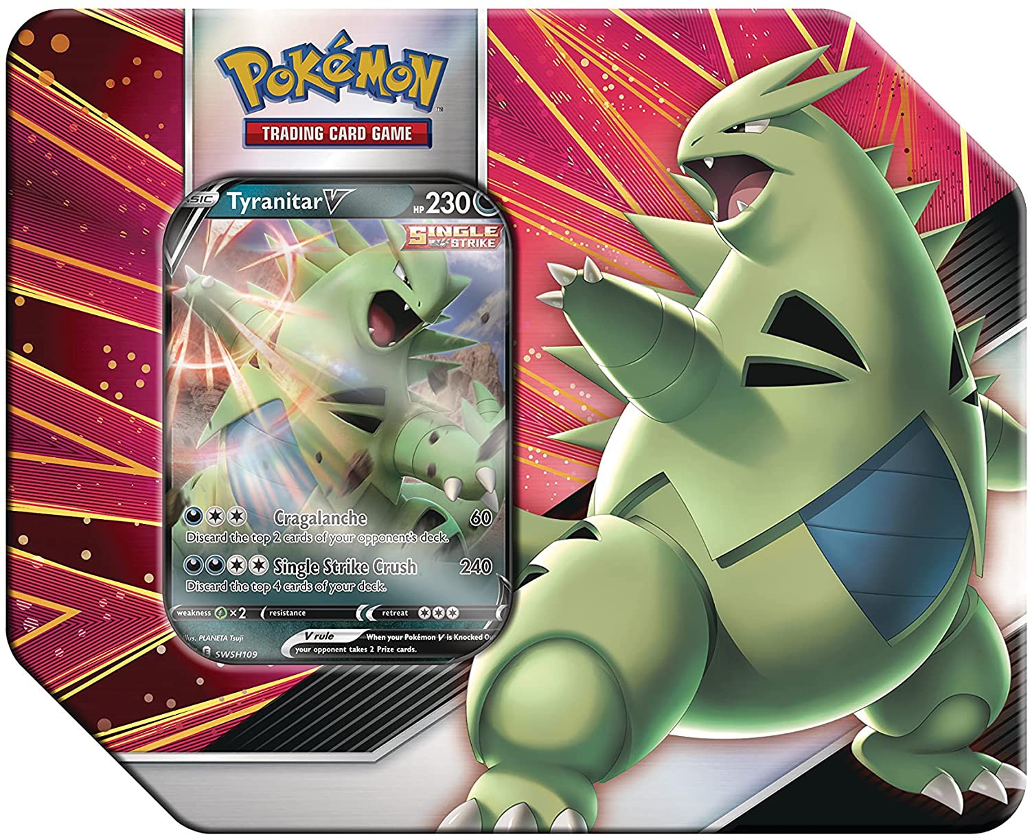 thumbnail image 2 of Pokemon Empoleon-V & Tyranitar-V Summer Tins Case (6 Packs) – 2021 Sealed English 2 of 3