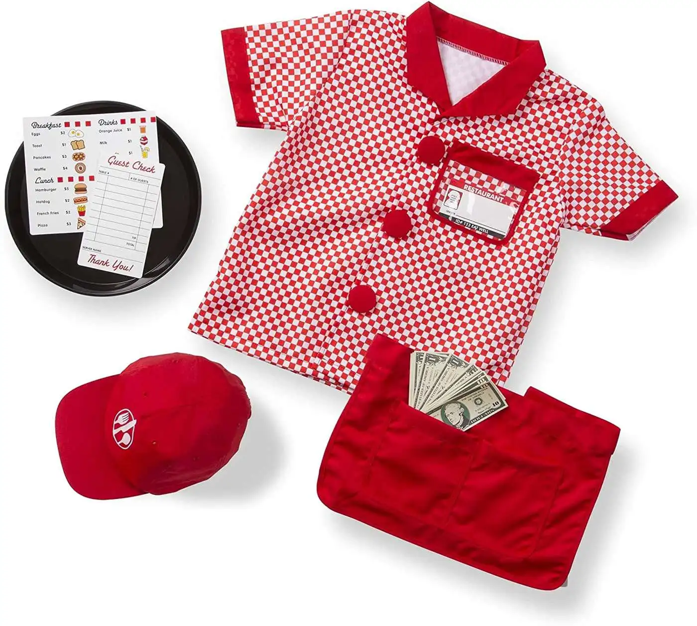 Melissa & Doug Let's Explore Server Role Play Costume Set