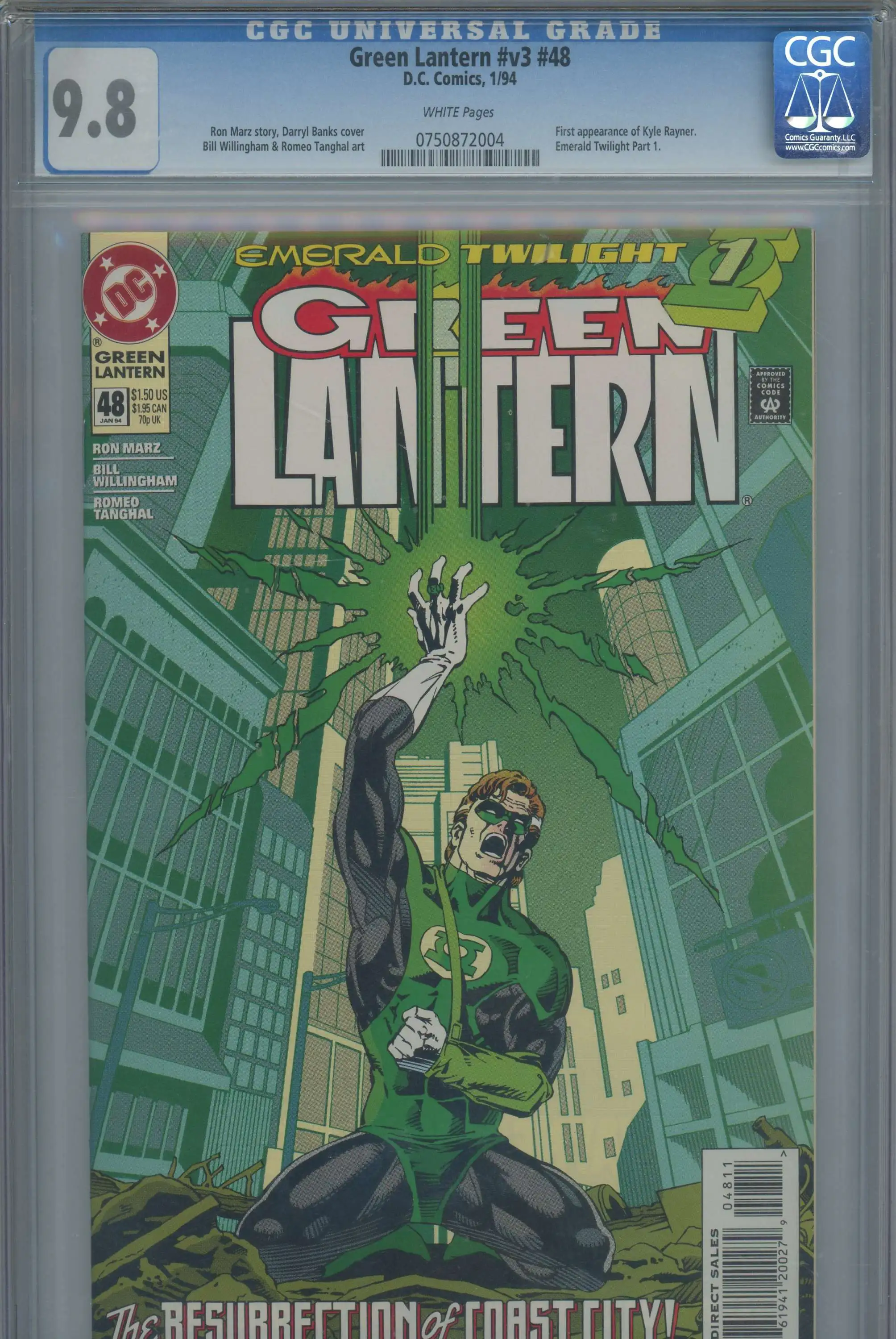 DC Comics Green Lantern V3 #48 1994 Comic Book [1st Kyle Rayner] [CGC 9.8]