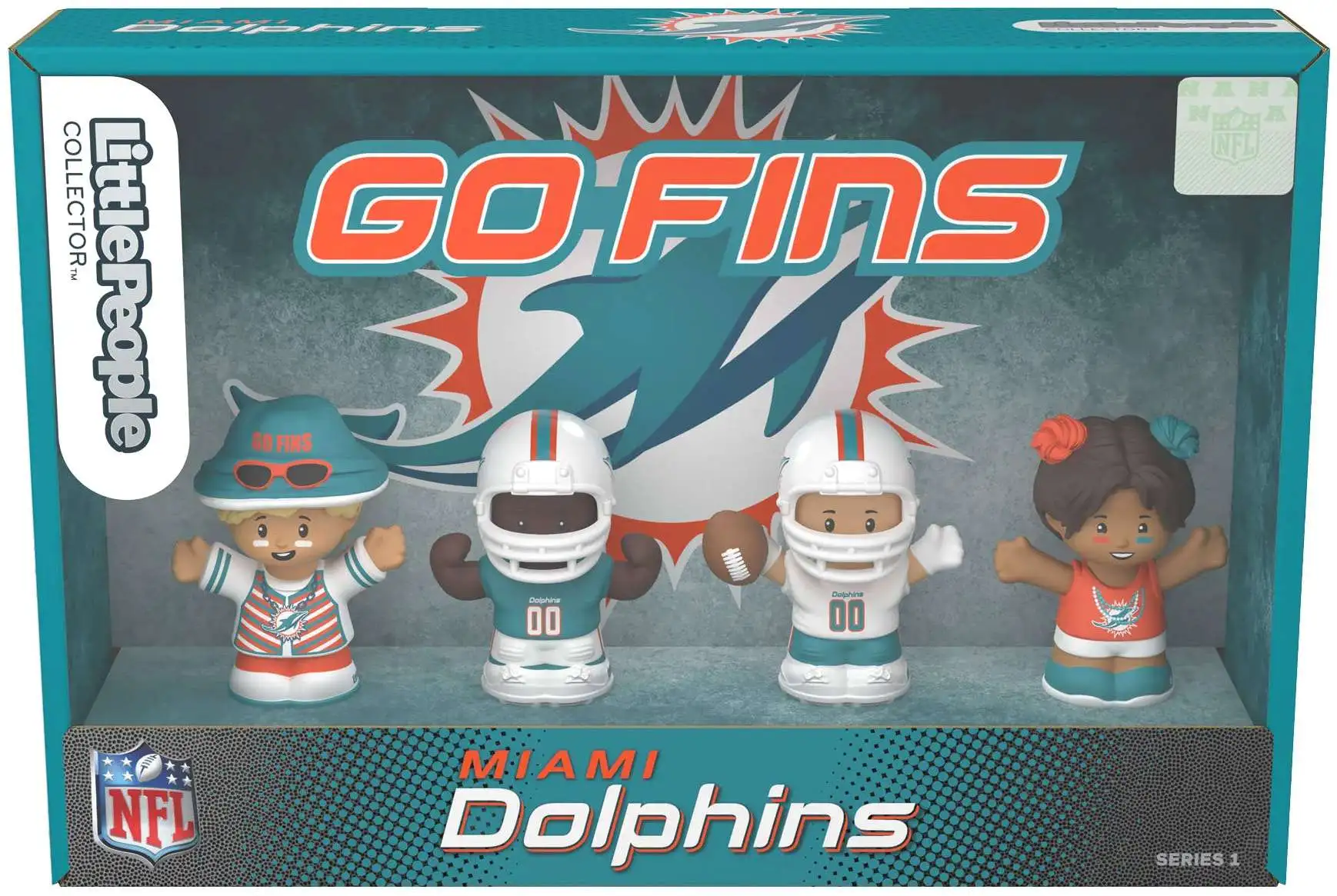 Fisher Price Little People x NFL Collector Miami Dolphins Figure 4-Pack [Go Pins!]