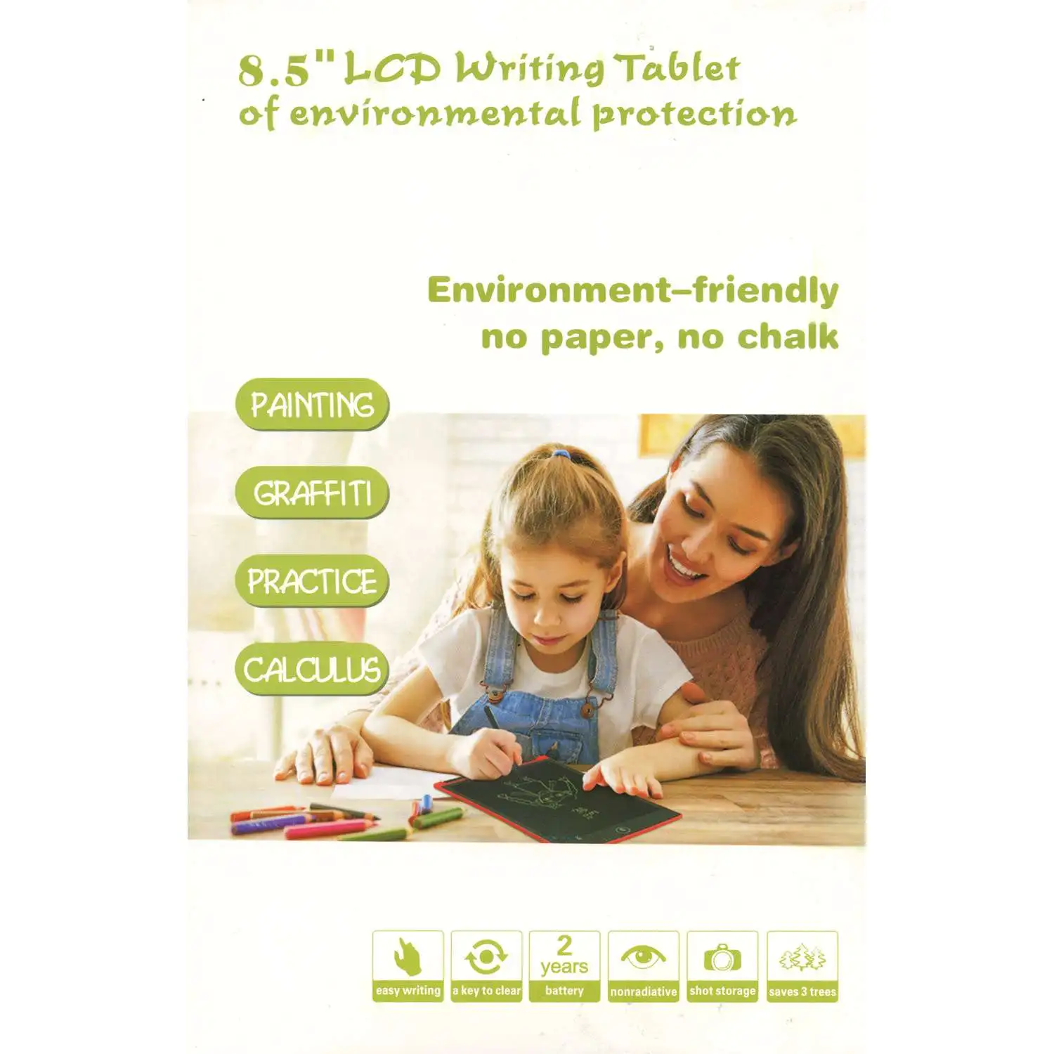 Adolfi 8.5-inch LCD Writing Tablet [Pink]