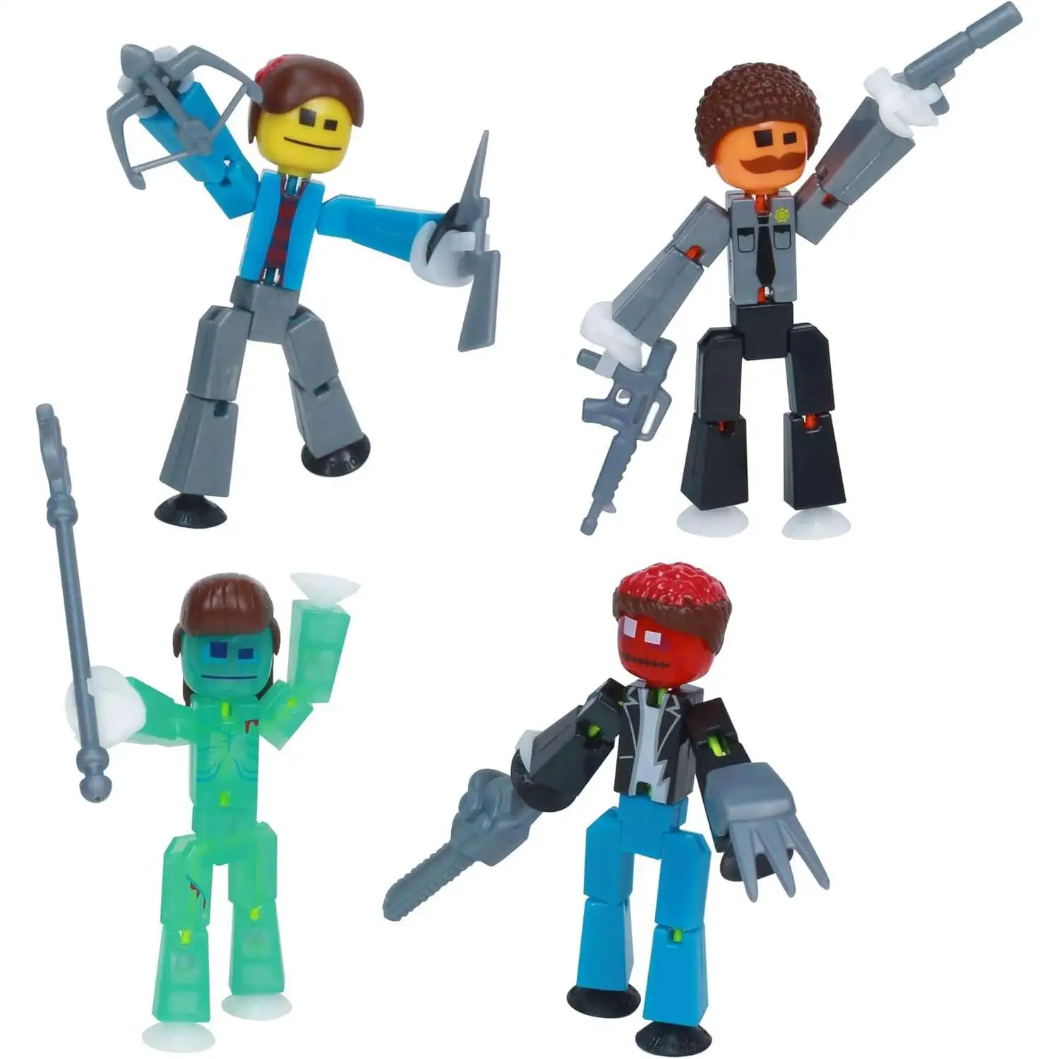Stikbot Monsters Zombie Hunters 3-Inch Figure 4-Pack