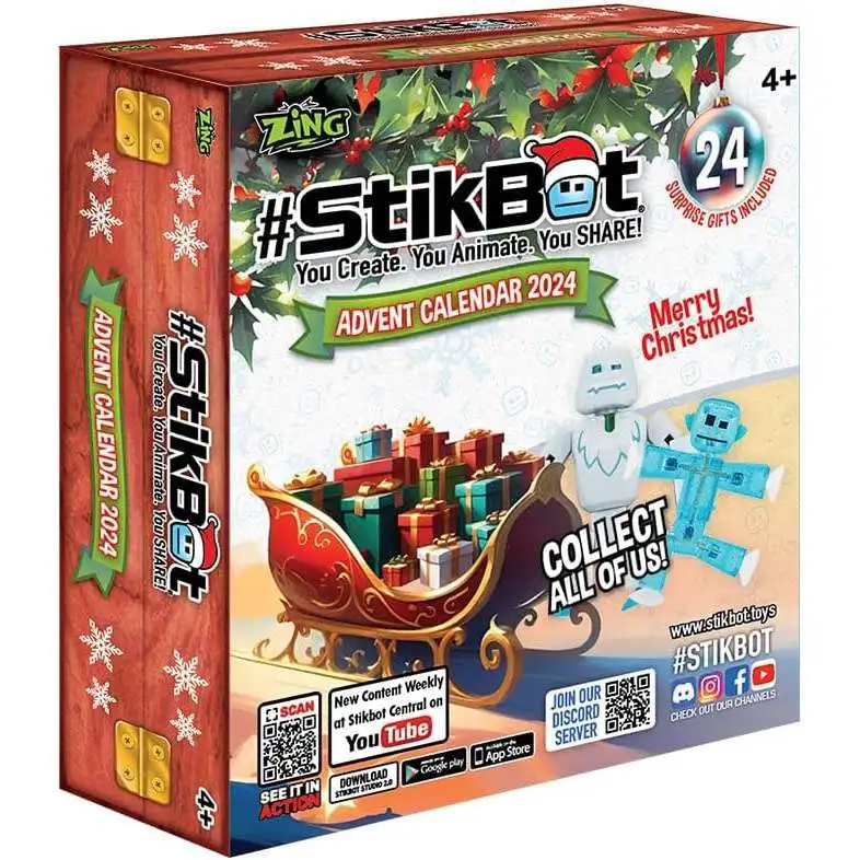 Stikbot 2024 Holiday Stikbot 3 Advent Calendar Zing ToyWiz