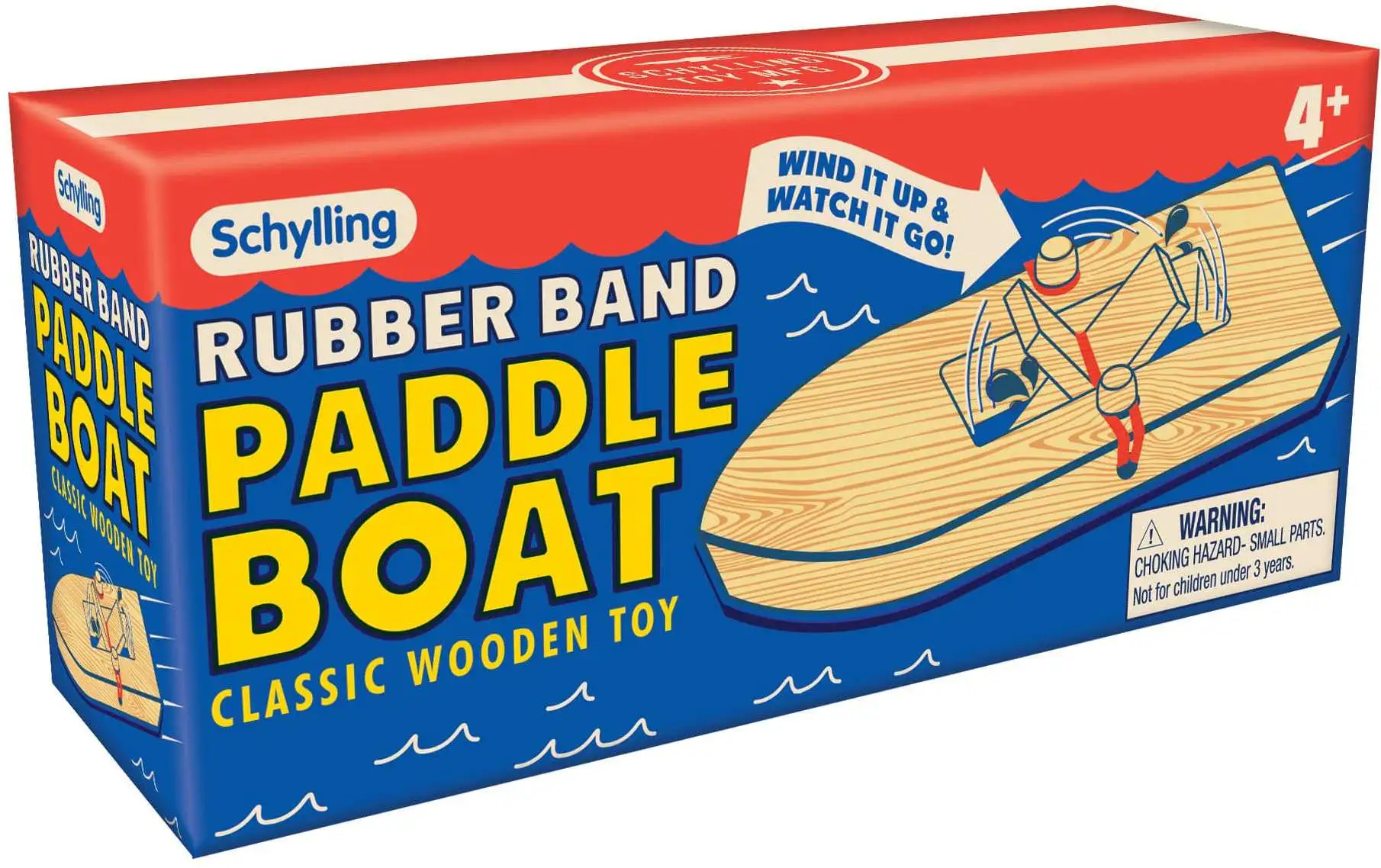 Rubber Band Paddle Boat Classic Wooden Toy