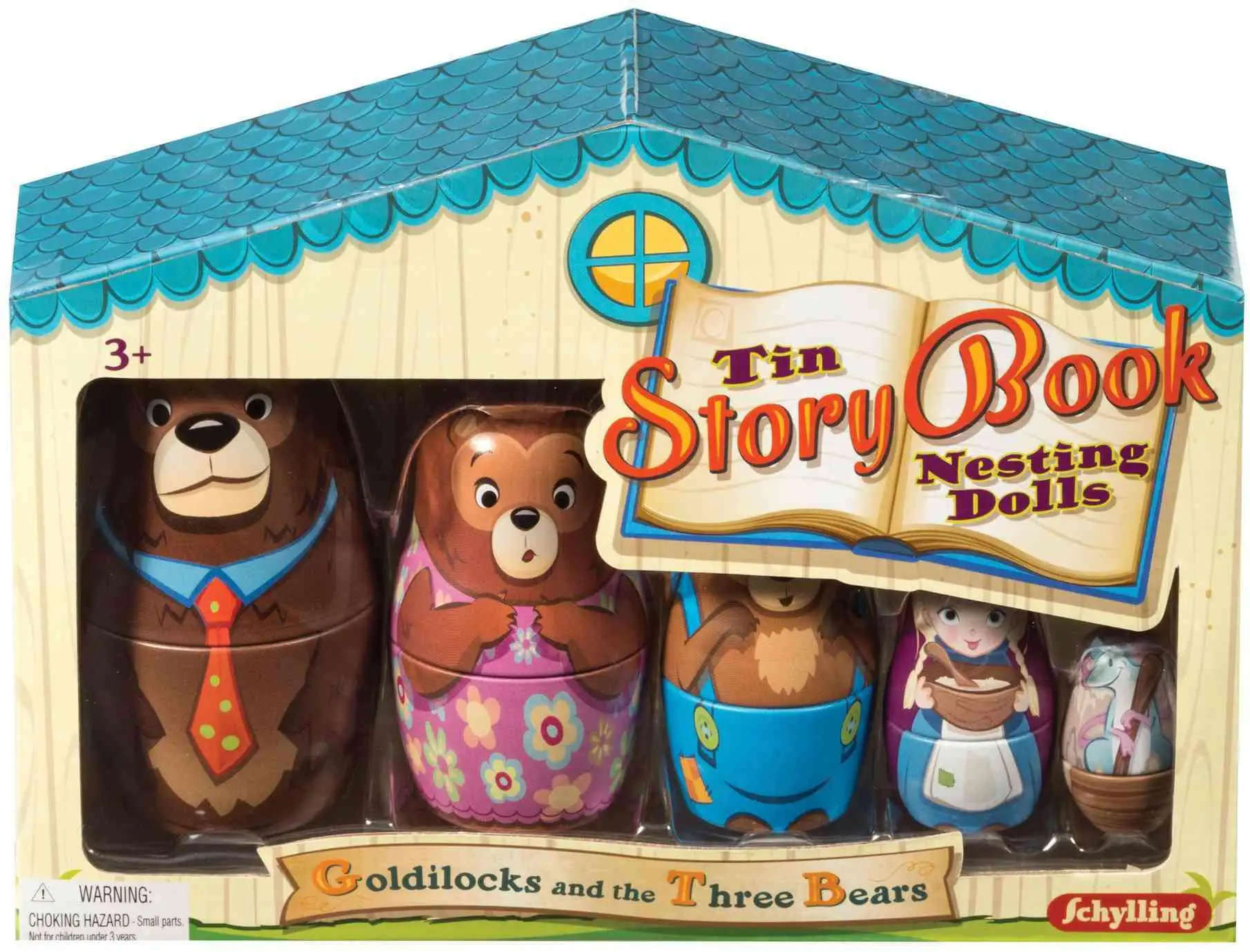 Tin Story Book Nesting Dolls Goldilocks and the Three Bears Figure 5-Pack [Damaged Package]