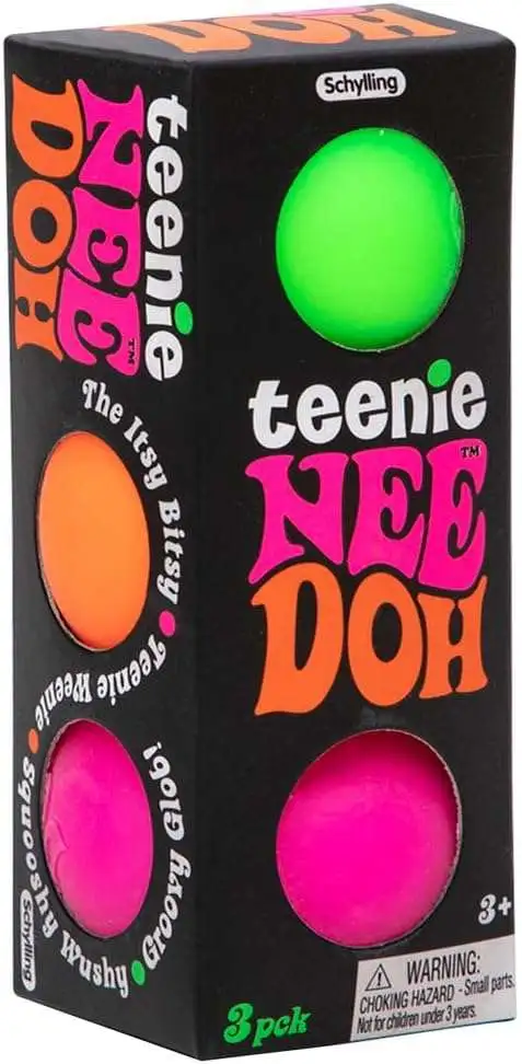 NeeDoh Teenie Groovy Glob Stress Ball 3-Pack [RANDOM Colors]