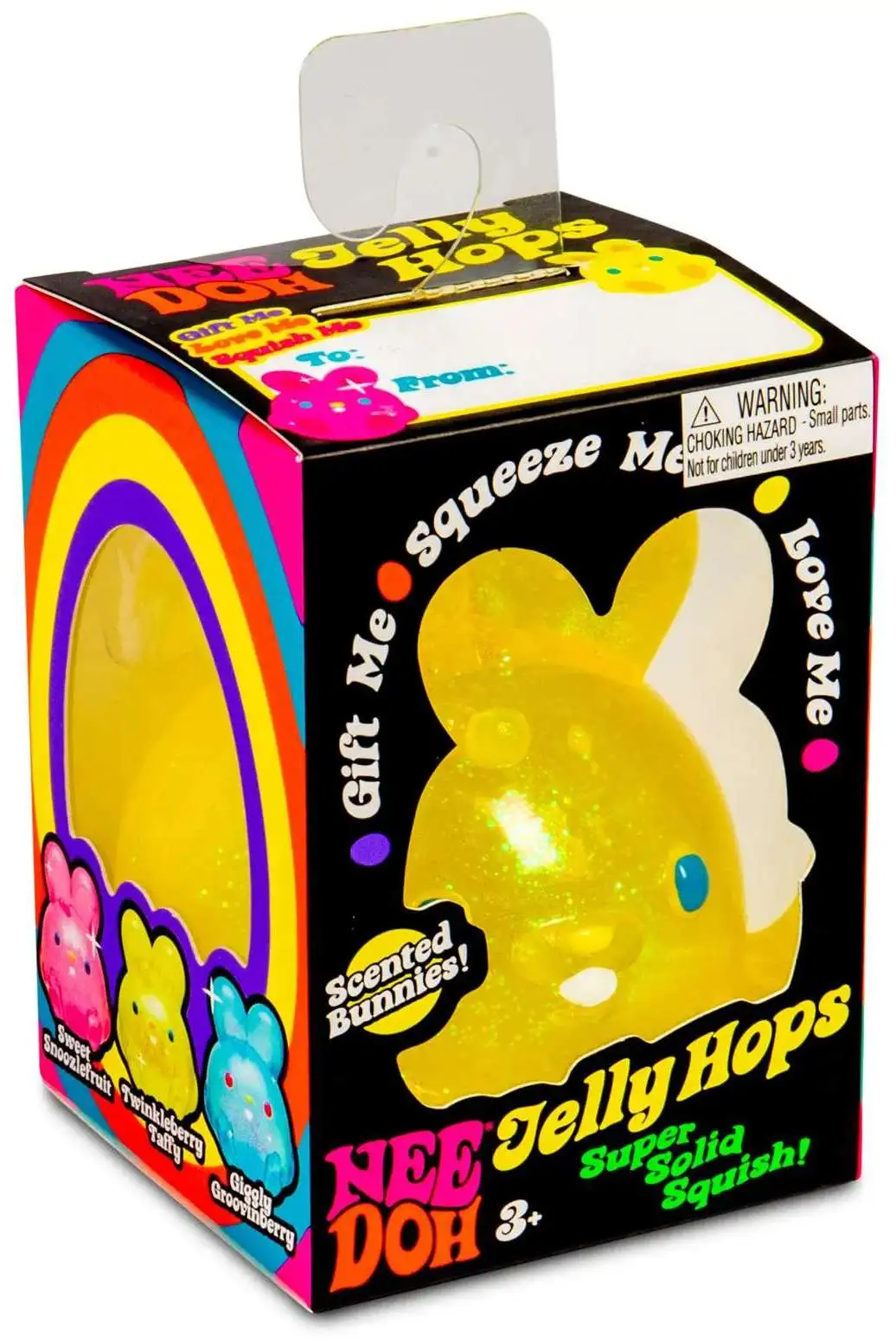 NeeDoh Jelly Hops Stress Ball [1 RANDOM Color, Squish & Sniff Sparkly Bunny!]