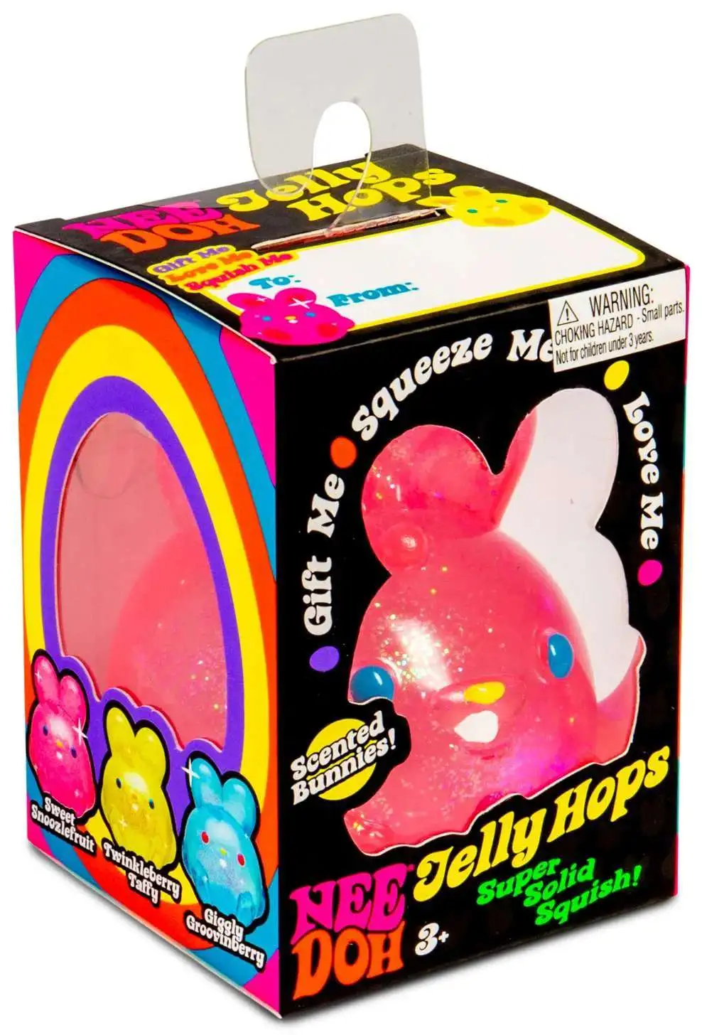 NeeDoh Jelly Hops PINK Stress Ball [Squish & Sniff Sparkly Bunny!]