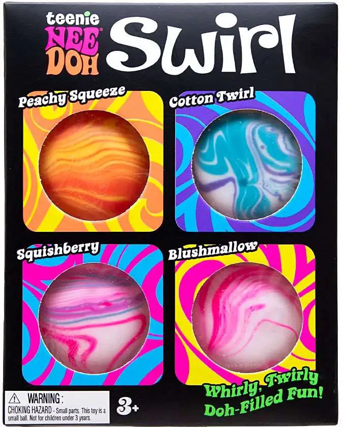 NeeDoh Teenie Swirl Stress Ball 4-Pack RANDOM Colors Schylling