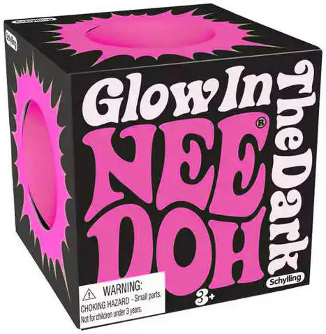NeeDoh Glow-in-the-Dark PINK 2.5-Inch Stress Ball