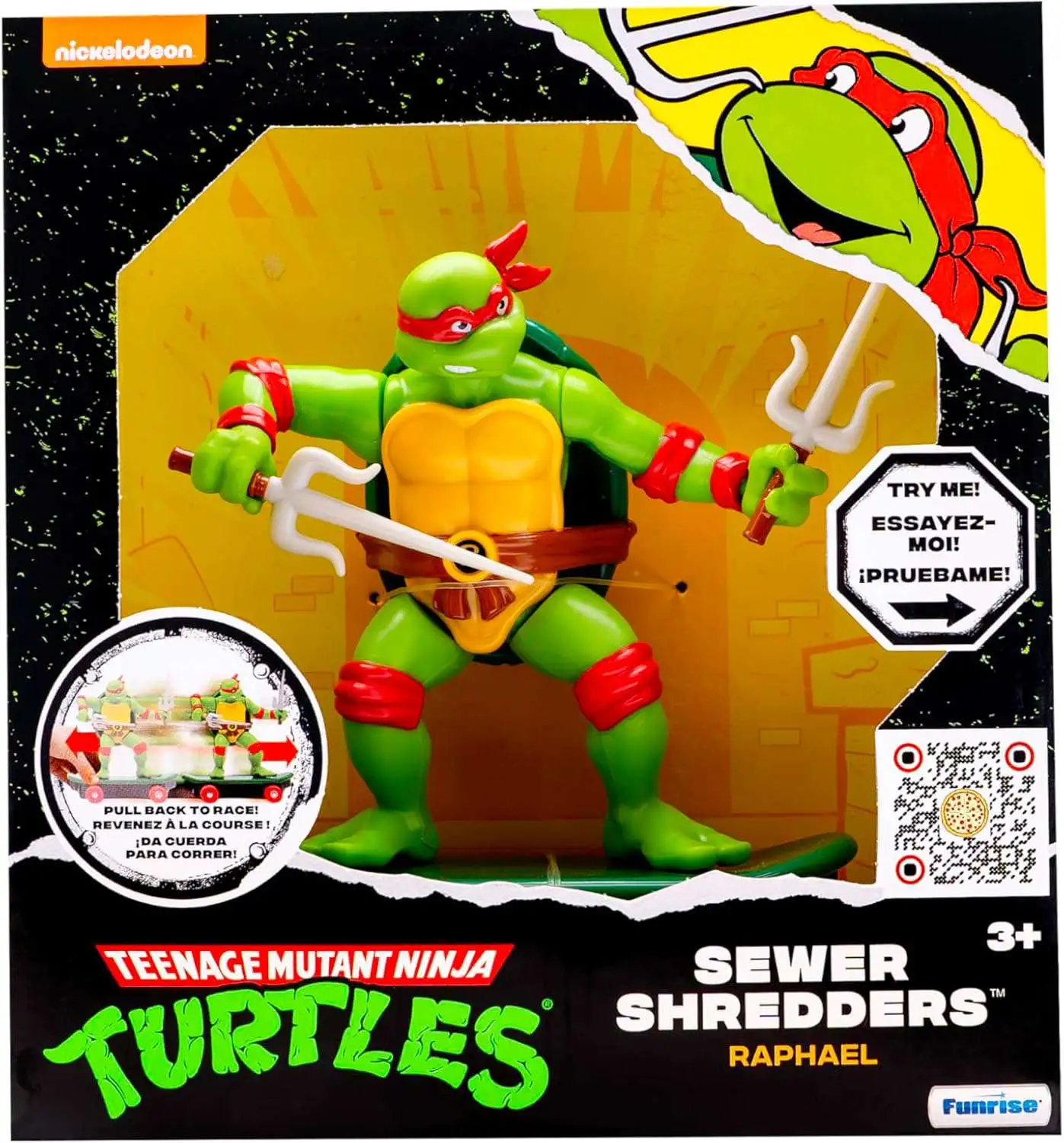 Teenage Mutant Ninja Turtles Classic Edition Sewer Shredders Raphael 5-Inch Pullback Vehicle