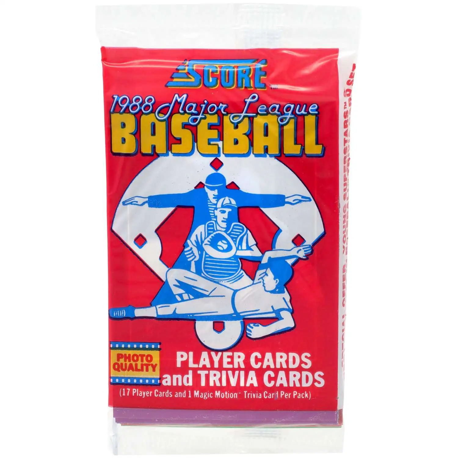 MLB 1988 Score Baseball Trading Card WAX Pack [17 Cards]
