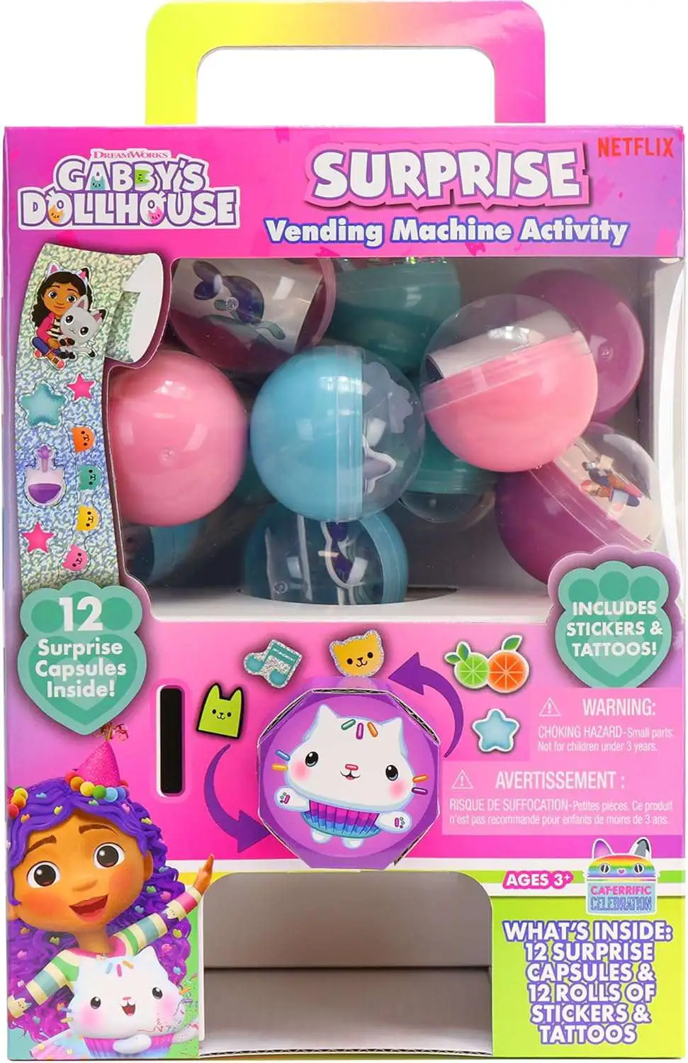 Gabby's Dollhouse Surprise Vending Machine Activity Mystery 12-Pack [Includes Stickers & Tattoos]