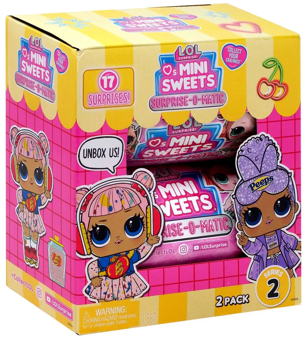 LOL Surprise Loves Mini Sweets Series 2 Surprise-O-Matic Surprise Doll  Peeps & Jelly Belly Mystery 2-Pack