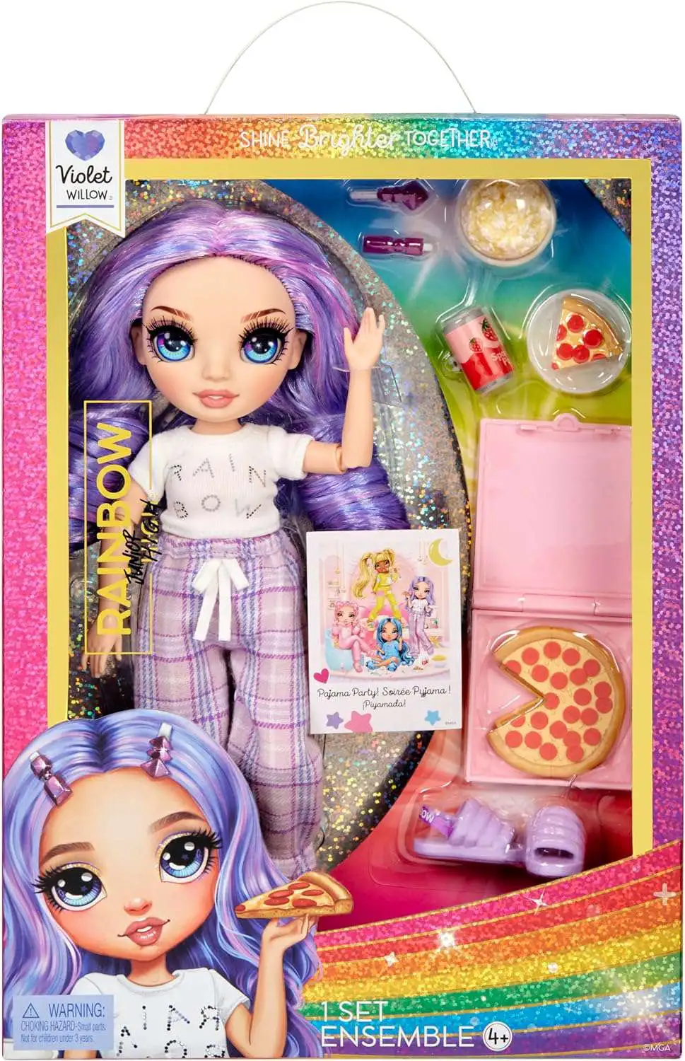 Rainbow Surprise High Violet Willow – Purple Fashion Doll with 2
