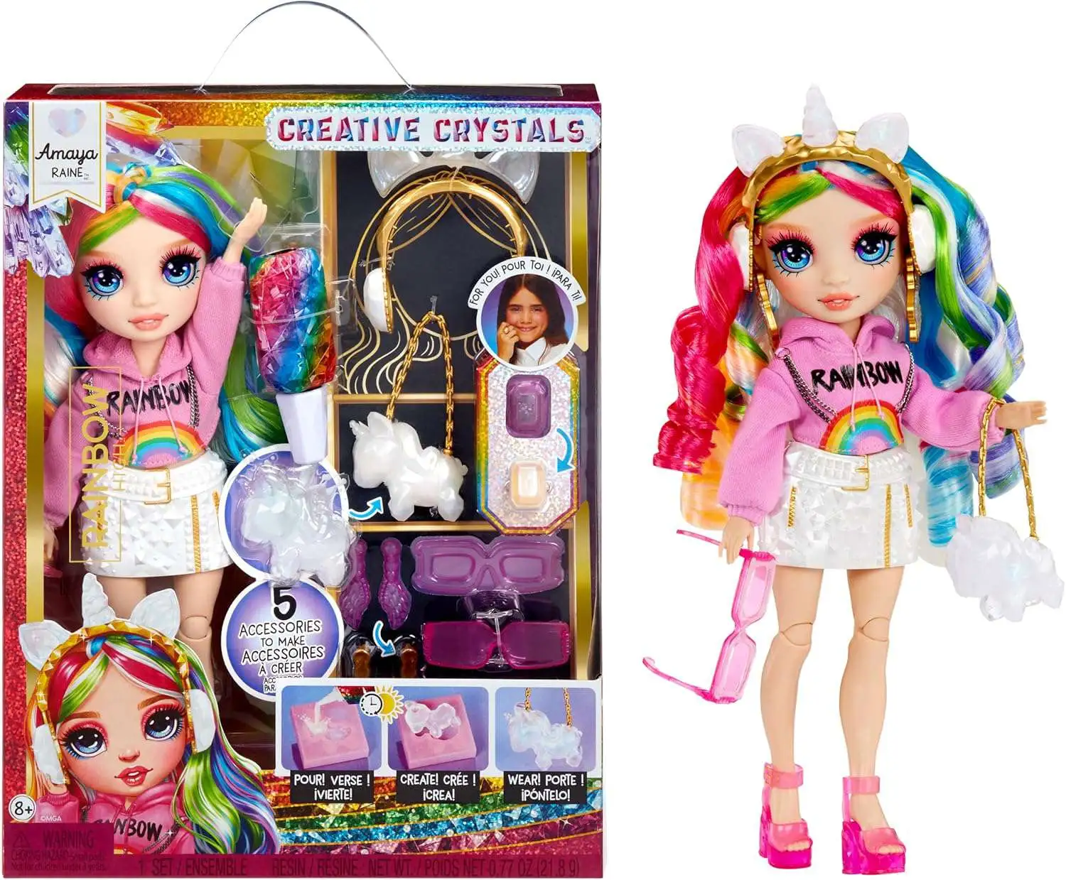 Rainbow High Creative Crystals Amaya Raine Doll