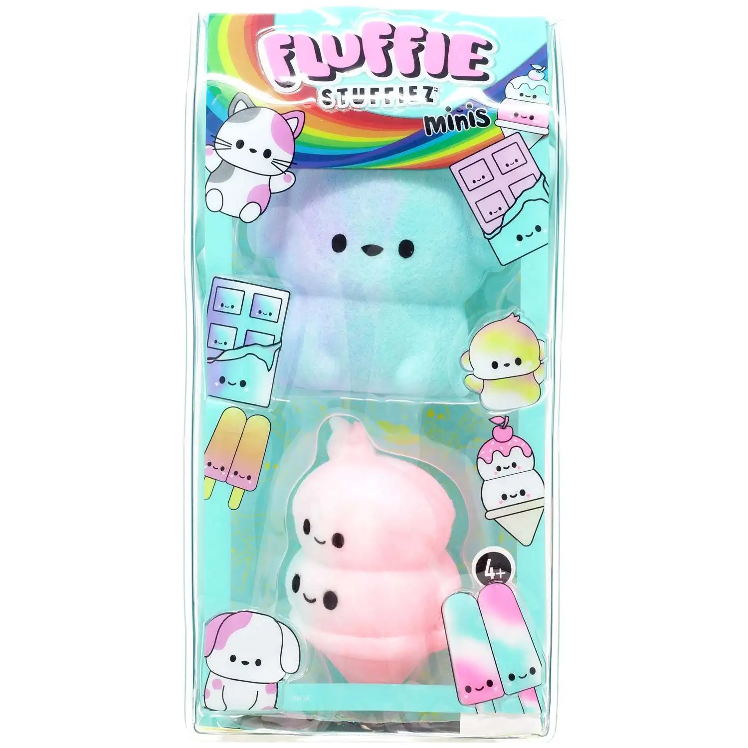 Fluffie Stuffiez Minis Dog & Ice Cream Cone Figure 2-Pack [Soft & Squishable]