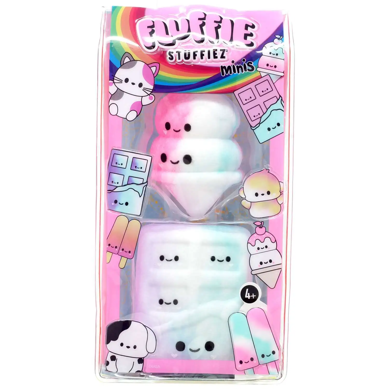 Fluffie Stuffiez Minis Ice Cream Cone & Chocolate Bar Figure 2-Pack [Soft & Squishable]