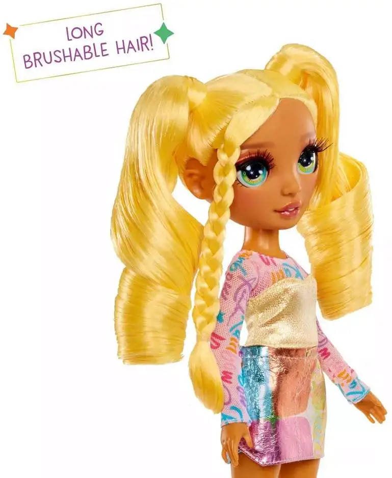 Rainbow High Modepuppe Sunny - 28cm Gelbe Puppe Mit Style Outfit & Handtasche