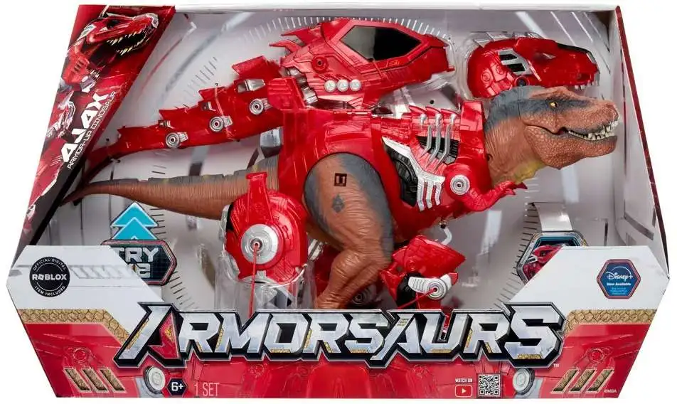 Disney Armorsaurs Armor-Up Dinosaur Ajax Action Figure with Sound [Digital Roblox Item Included!]
