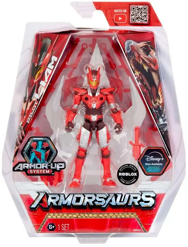 Disney Armorsaurs Armor-Up System Liam Roberts Action Figure [R-Rex Pilot, Digital Roblox Item Included!]