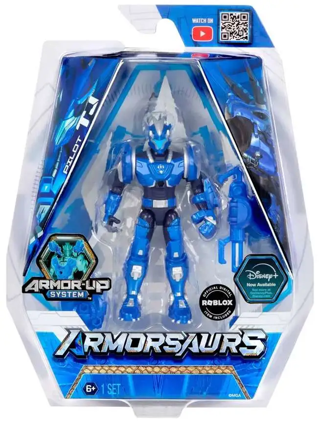 Disney Armorsaurs Armor-Up System TJ Action Figure [Triceratops Pilot, Digital Roblox Item Included!]