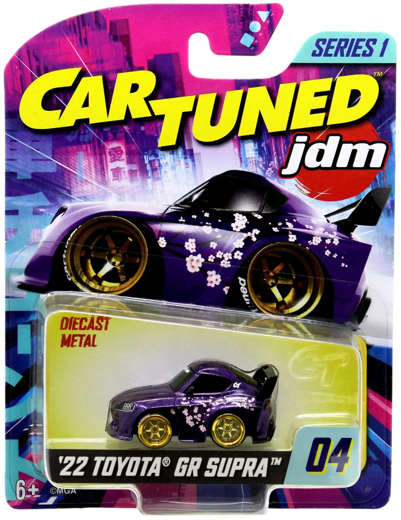 CarTuned JDM Series 1 '22 Toyota GR Supra Diecast Car [Gold Wheels]