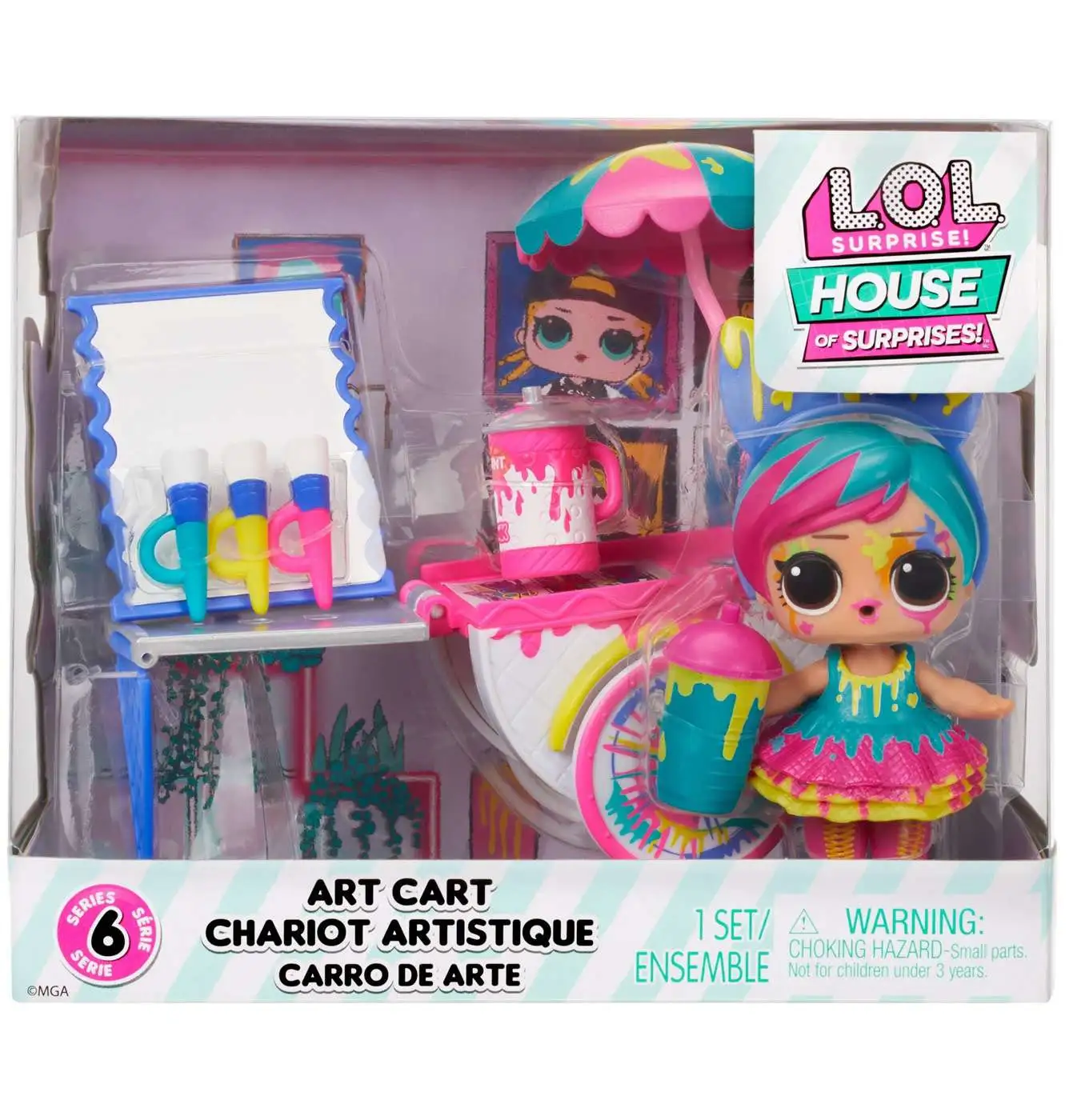 LOL Surprise House of Surprises Series 6 Art Cart with Splatters Playset [Damaged Package]