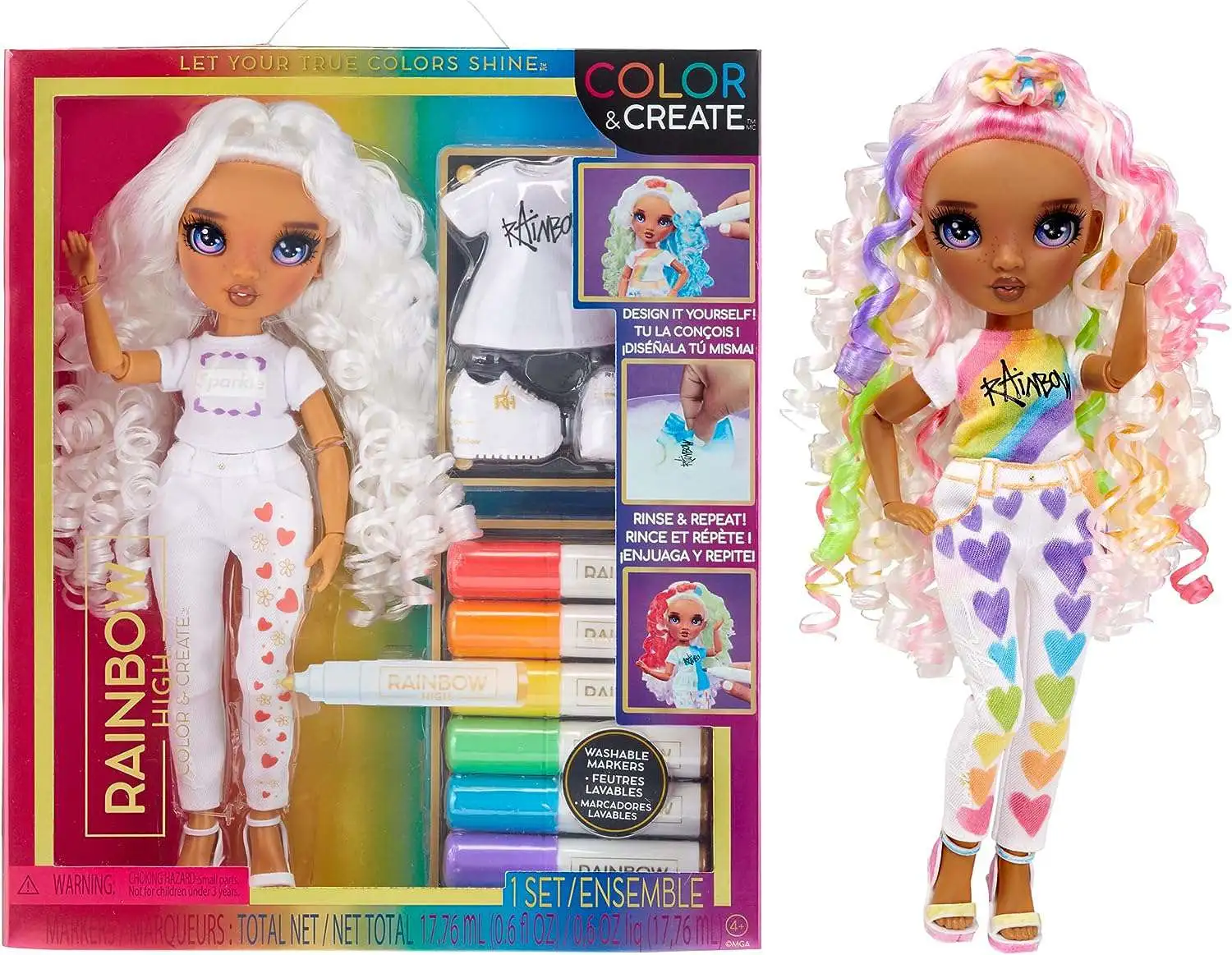 Rainbow High Color & Create Diy Fashion Doll - Green Eyes/straight Hair :  Target