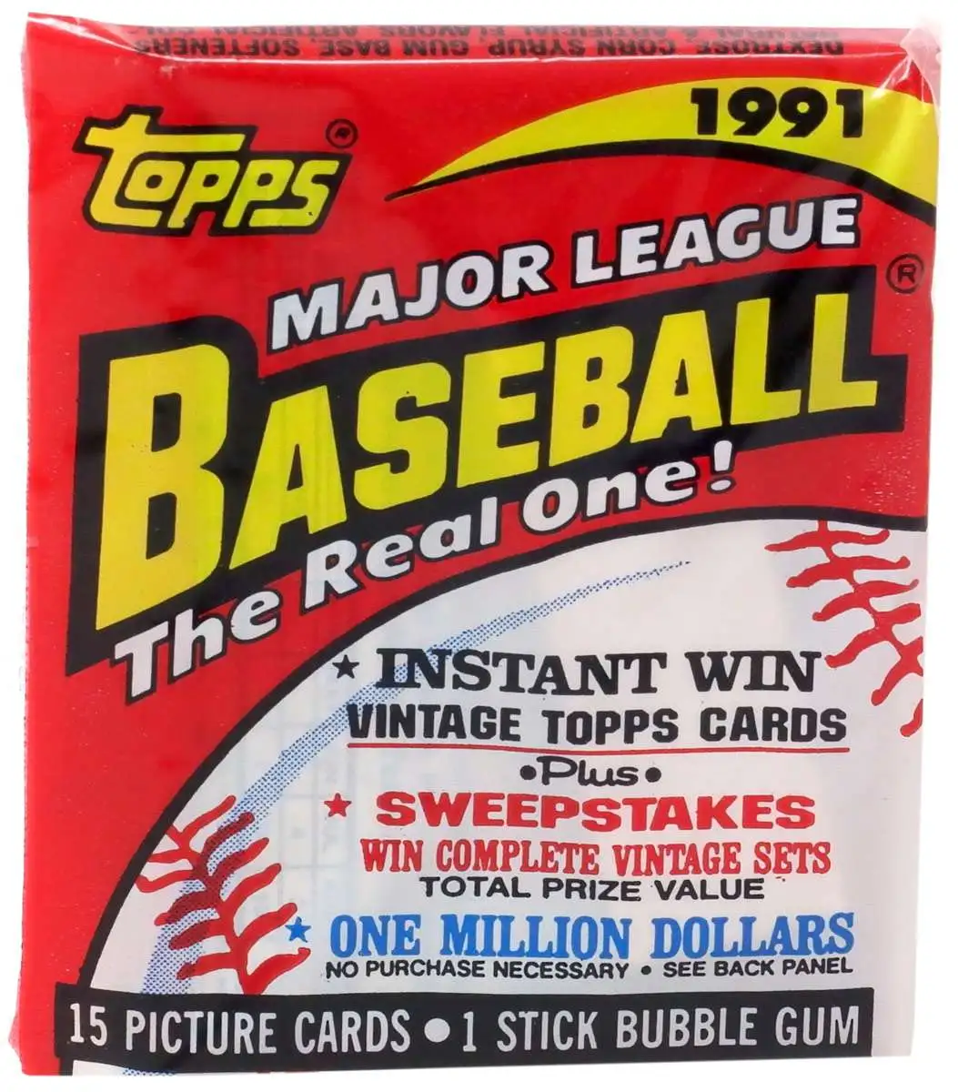 MLB 1991 Topps Baseball Trading Card WAX Pack [15 Cards]