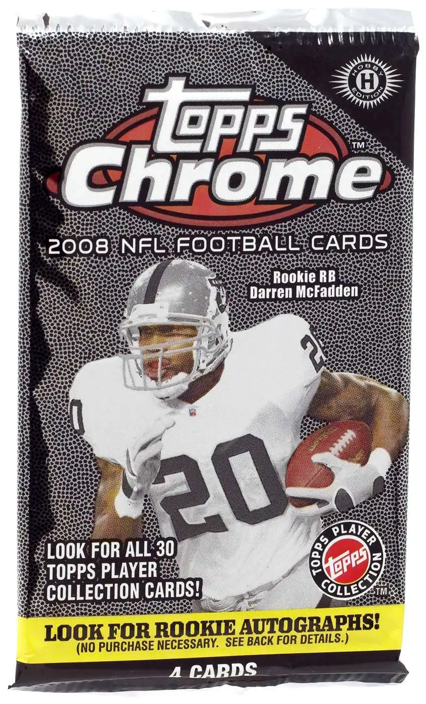 NFL Topps 2008 Chrome Football Trading Card Pack [4 Cards]