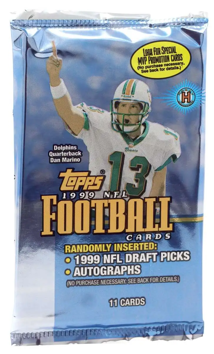 NFL Topps 1999 Football Trading Card HOBBY Pack 11 Cards - ToyWiz