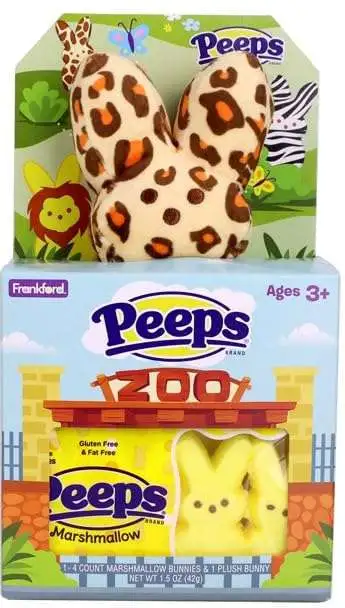 Peeps Leopard Print Bunny Plush & Candy Gift Set
