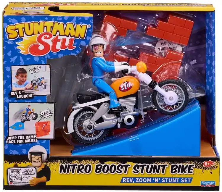Stuntman Stu Nitro Boost Stunt Bike Rev, Zoom 'N' Stunt Set