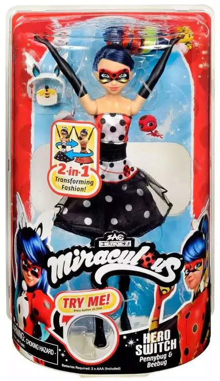 Miraculous Hero Switch Pennybug Beebug 10.5 Doll Playmates - ToyWiz