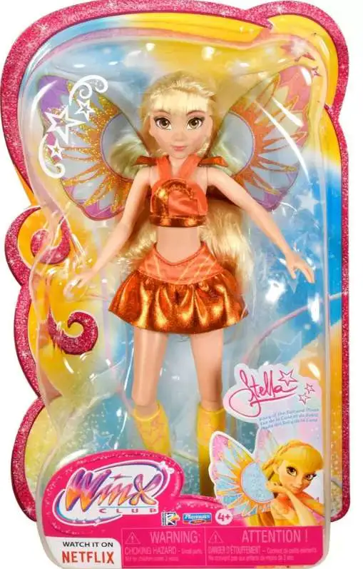 Winx Club Stella 11.5-Inch Fairy Doll [Glitter Outfit & Removable Wings!]