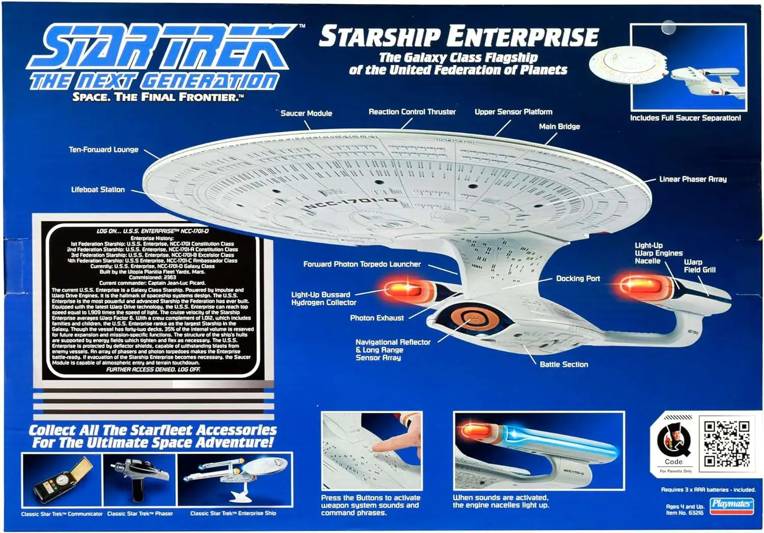 Star Trek The Next Generation Enterprise 18 Electronic Starship Replica ...