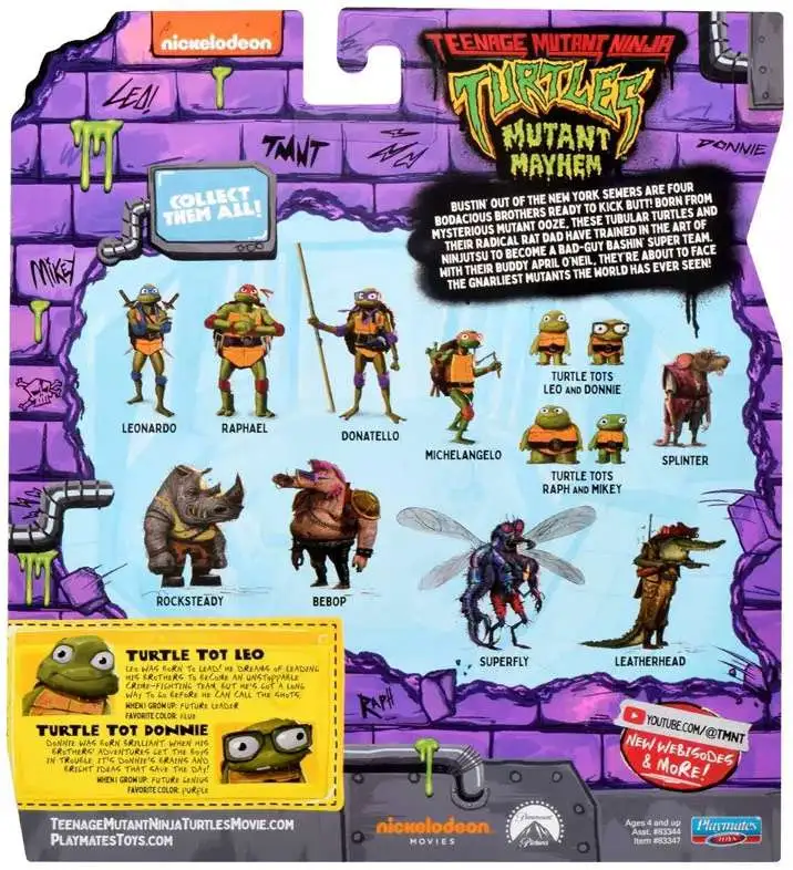 Teenage Mutant Ninja Turtles: Mutant Mayhem Turtle Tots Leo & Donnie Action  Figure Set - 2pk