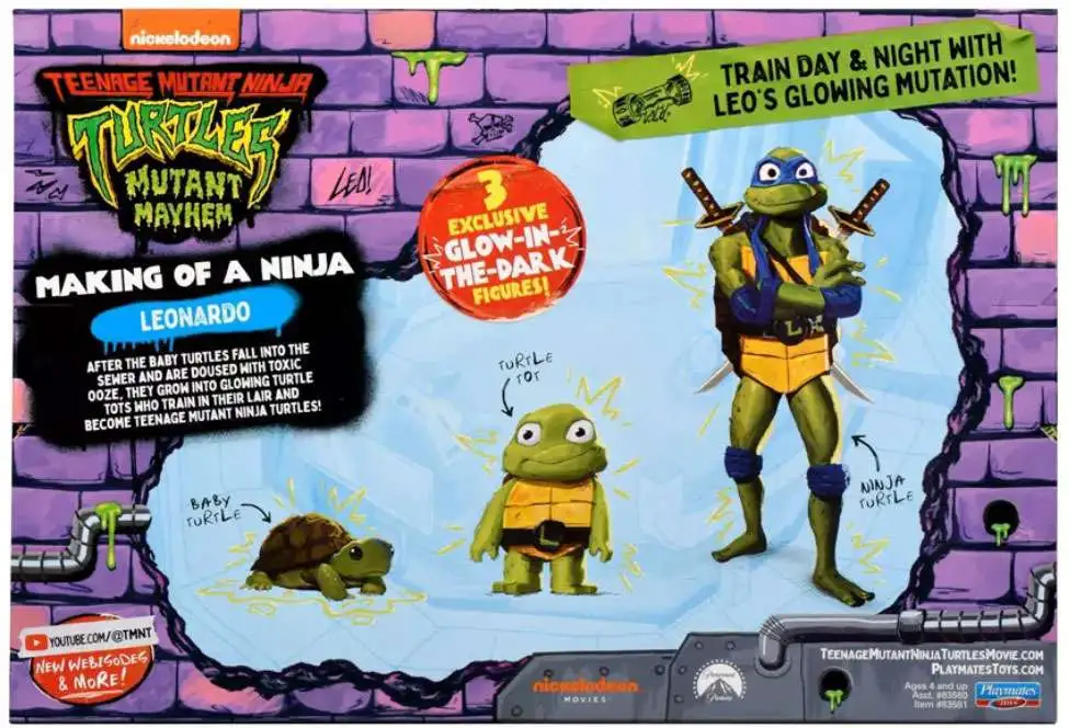 Teenage Mutant Ninja Turtles Mutant Mayhem The Making of a Ninja Raph Mikey  Exclusive Action Figure Turtle Tots Playmates - ToyWiz