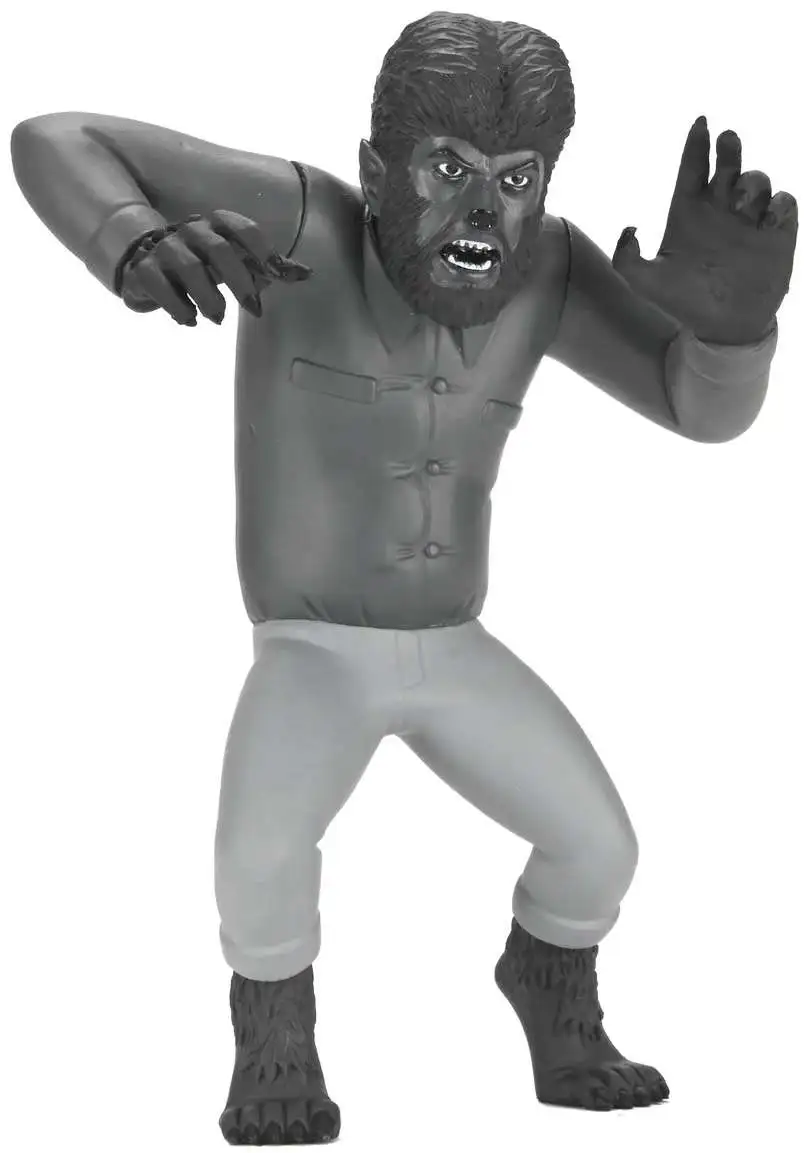NECA Toony Terrors Series 10 SILVER SCREEN Wolf Man Action Figure [Universal Monsters, Black & White]