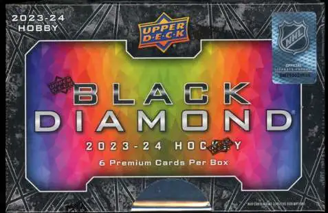 NHL Upper Deck 2023-24 Black Diamond Hockey Trading Card HOBBY Box [6 Premium Cards Per Box]