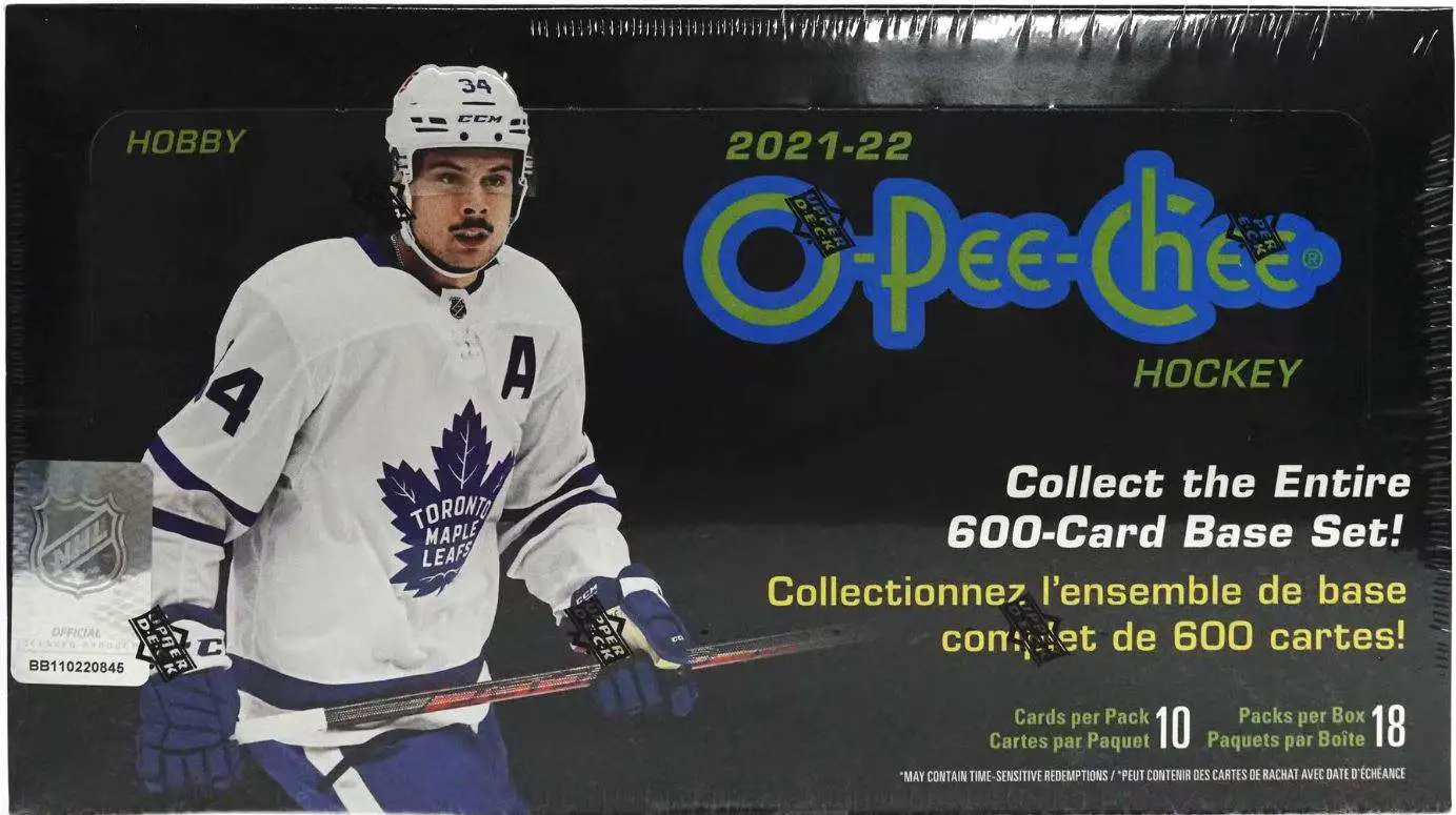 NHL Upper Deck 2021-22 O-Pee-Chee Hockey Trading Card Hobby Box [18 Packs]