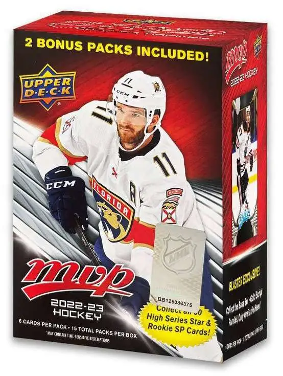 NHL Upper Deck 2022-23 MVP Hockey Trading Card BLASTER Box [15 Packs, Exclusive Gold Script Parallels!]