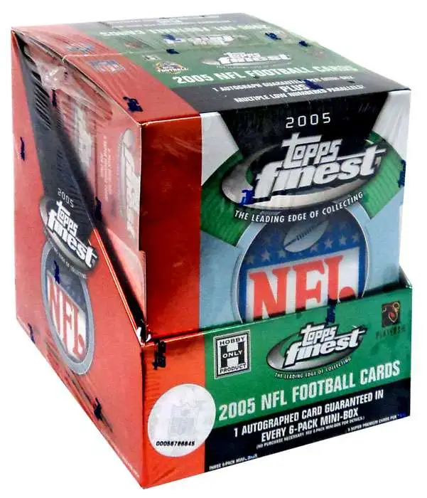 NFL Topps 2005 Finest Football Trading Card HOBBY Box [3 Packs, 3 Autographs!]