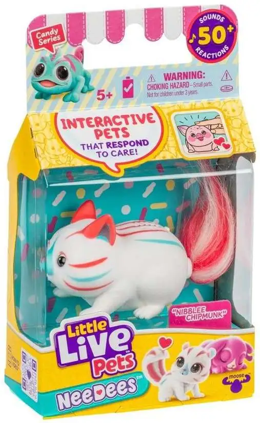 Little Live Pets NeeDees Candy Series Nibblee Chipmunk Wearable Interactive Figure Pack