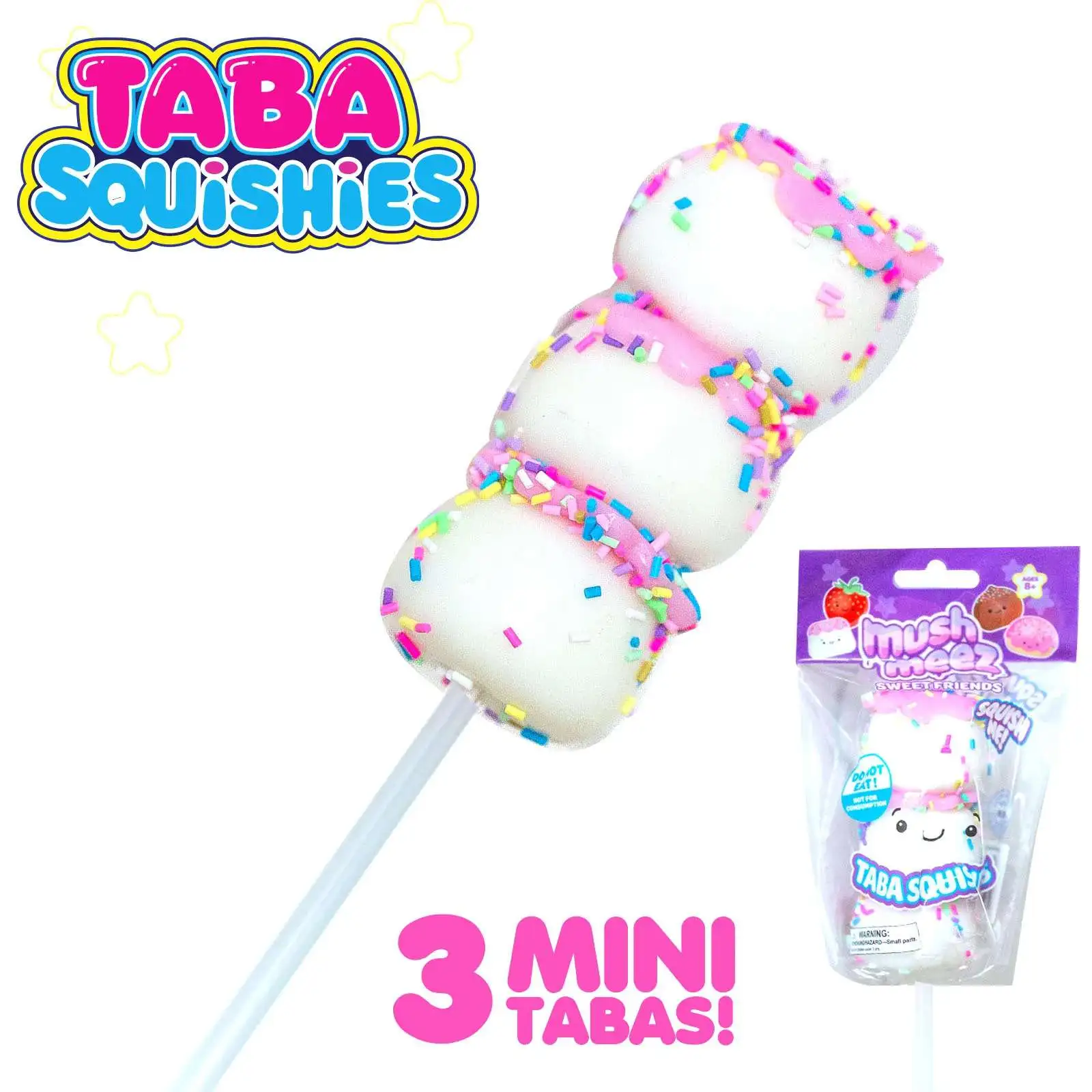 MushMeez Taba Squishies Marshmallow Squeeze Toy [3 Mini Tabas!]