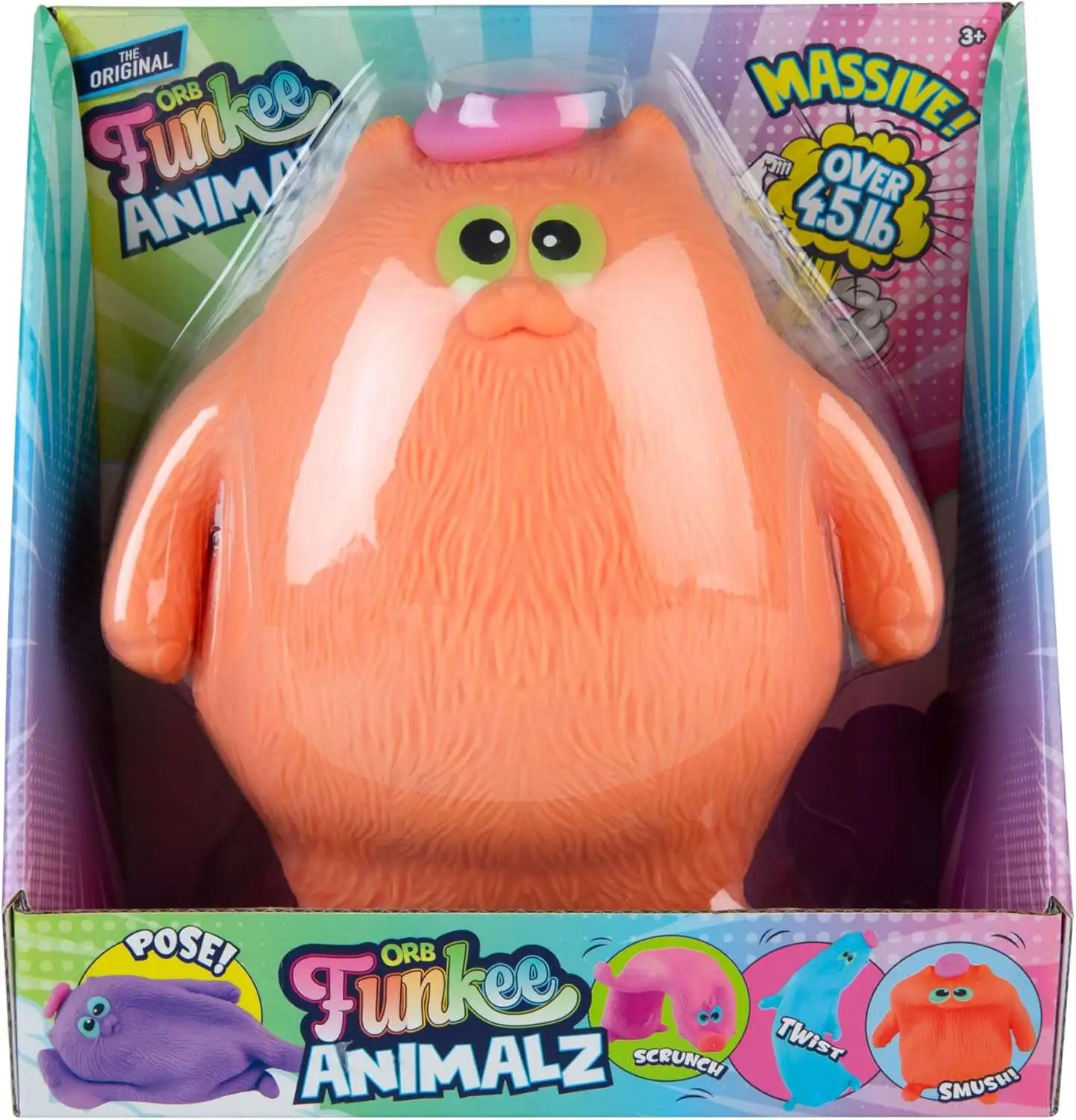 Funkee Animalz Cat Orange 9 JUMBO Stretchy Figure ORB Toys - ToyWiz