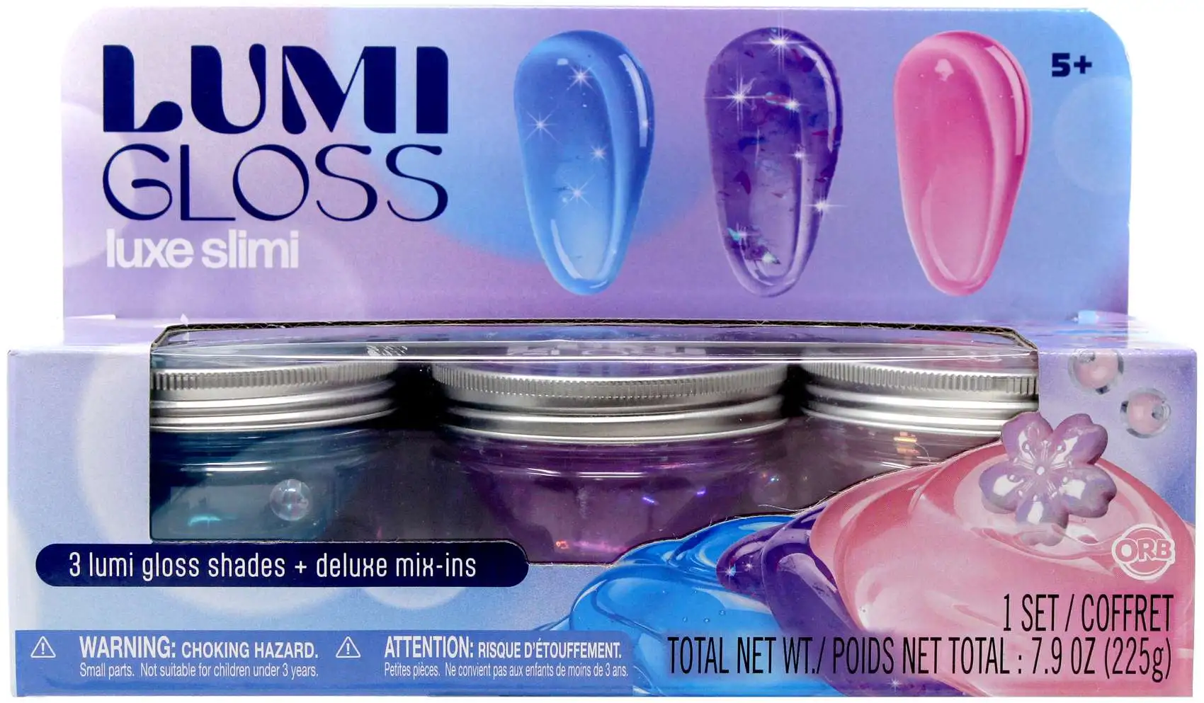 Lumi Gloss Luxe Slimi Blue, Purple & Pink Slime 3-Pack