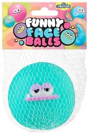Curiosities Funny Face Ball GREEN 3-Inch Squeeze Toy